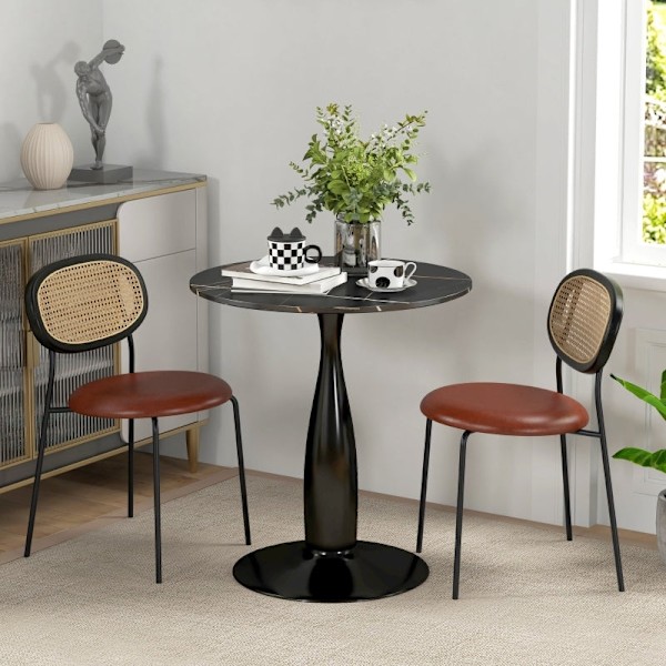 Rootz Matsalsbord - Köksbord - Matbord - Elegant stil - Ø70cm x 74cm - Melaminbelagd MDF - Pulverlackerad stålstomme