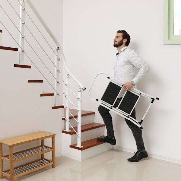 Rootz hopfällbar trappstege - Pall - Hög trapppall - 150 kg Lastkapacitet - 46,5 cm x 90 cm x 4 cm