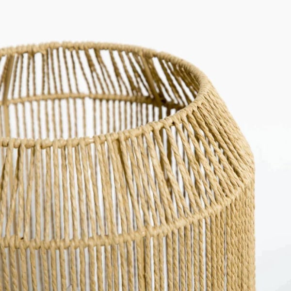 Rootz gulvlampe - Sengelampe - 2-delt lyssæt - 1 gulvlampe - 1 bordlampe - Metal/papirsnor - Natur/sort - 38cm x 38cm x 158cm