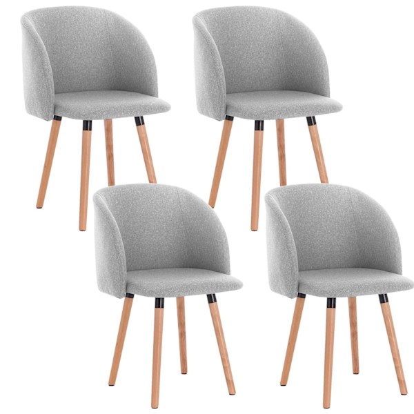 Rootz matstolsset - Sittensemble - Köksstolar - Middagspallar - Komfortstolar - Linnekudde sittplatser - Måltidsbänkar - Ljusgrå - 45x46cm Sitsstorlek