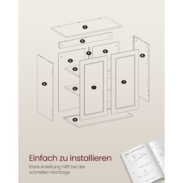 Rootz Badrumsskåp - MDF-förvaringsenhet - Organizer - Utrymmesbesparande - 30cm x 60cm x 60cm