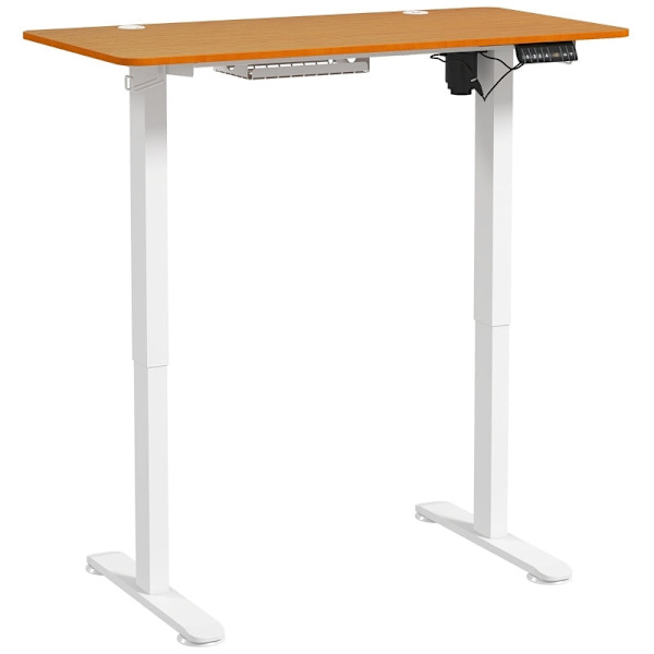 Rootz elektrisk stående skrivebord - Højdejusterbar - Hukommelsesfunktion - Kollisionsundgåelse - 120 cm x 60 cm - Spånplade og stål - Naturlig farve