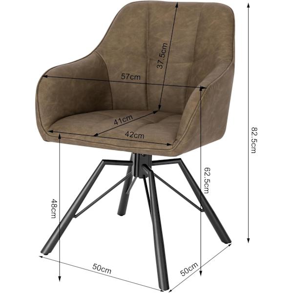 Rootz Swivel Dining Chair - Roterande Stol - Kontorsstol - Ergonomisk design - Bekväma sittplatser - Hållbar konstruktion - 58,5 cm x 82,5 cm x 54,5 c