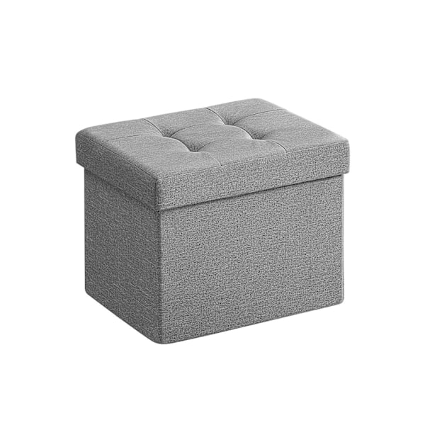 Rootz-sædebrystopbevaring Ottoman - Fodstøtte - Opbevaringsbænk - Holdbar imiteret linned - 31 cm x 41 cm x 31 cm