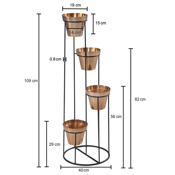 Rootz Modern Plant Stand - Blomsterhylde - Blomsterhylde - Sort