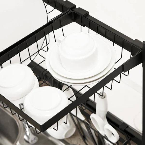 Rootz Dish Drainer - Justerbar längd - Många element - Flexibelt arrangemang - Svart - 93 x 30 x 52cm