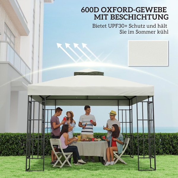 Rootz 3x3m Gazebo -tak - Ersättande presenning