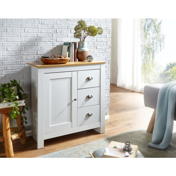 Rootz skänk med 3 lådor 79x81x35 cm byrå vit - ek modern - Design hög skänk med dörr - byrå vardagsrum