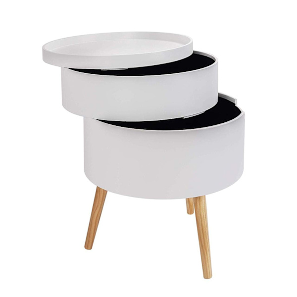 Rootz Scandinavian Rundt sengebord - Natbord - Opbevaringsbord - Rigelig opbevaring - Chic Design - Holdbar konstruktion - 38cm x 49cm x 38cm
