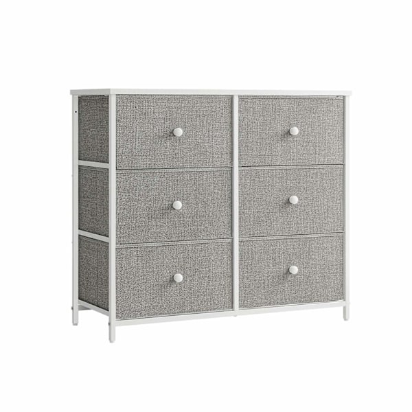 Rootz kommode med 3 skuffer - Opbevaringsskab - Kommode - Lysegrå hvid - Spånplade stål ikke-vævet stof - 30 cm x 80 cm x 71 cm - 10,2 kg Maks. vægt -