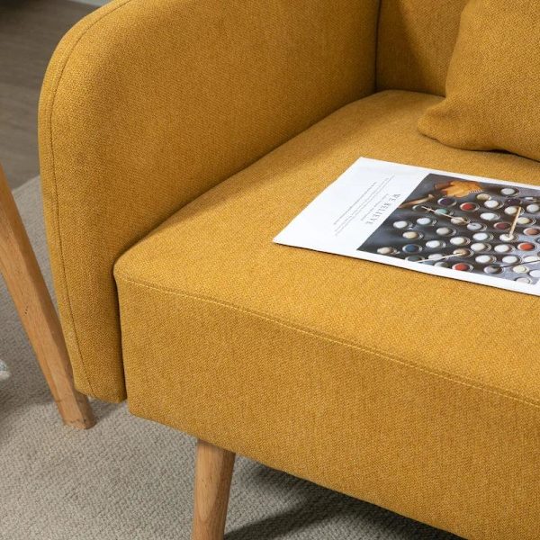 Rootz Dobbeltsofa - Polstring med hynder - Kompakt design - To-personers - Justerbar højde på fodstøtterne - Fløjlsagtig polyester - Gummitræ - Skum -
