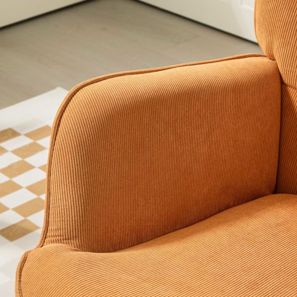 Rootz accentstol med avföring - avslappningsstol - Lounge fåtölj - ergonomisk komfort - 72 cm x 80 cm x 101 cm - corduroy look - brun
