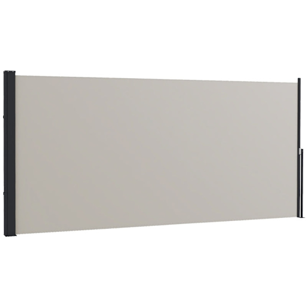 Rootz sidomarkis - Sidogardin - Utdragbar - Expansionsskruvar - Sekretessskärm - Aluminium - Polyester - Ljusgrå - 300L x 140H cm
