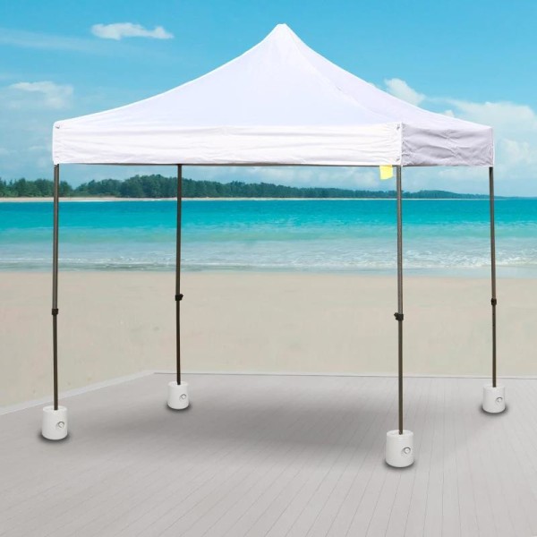 Rootz Gazebo Weights - Tent Weight Base - Plastic Anchor Weights - Water/sand - White - ∅24xH25cm