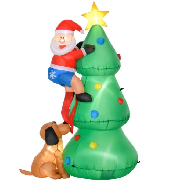 Rootz juletræ - Oppusteligt juletræ med julemand - Julepynt - Ju