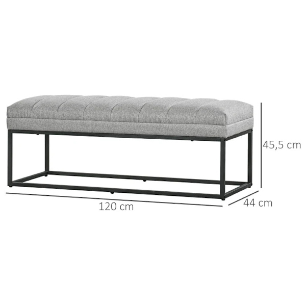 Rootz industrielt designbænk - Sengebænk - Stue - Boligmøbler - Siddeløsning - Linnedstof - Metalben - Pink + Sort - 120L x 44W x 45,5H cm
