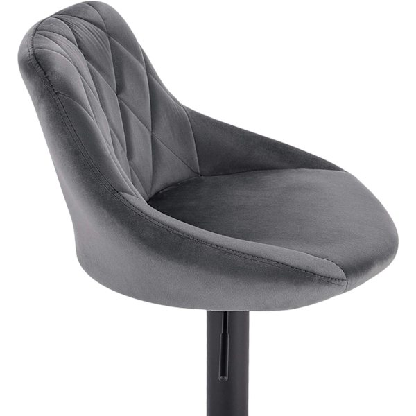 Rootz Velvet baarijakkara - Säädettävä työtuoli - Kääntyvä baarituoli - Mukava istuvuus - Helppo koota - Kestävä muotoilu - 35 cm x 38 cm x 84-106 cm