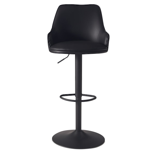 Rootz Modern Design Barpall - Bänkpall - Svängbar pall - Diamantquiltning - 45cm x 86-106cm x 45cm - Svart - 360° rotation - Metallbas - Fotstöd - 100