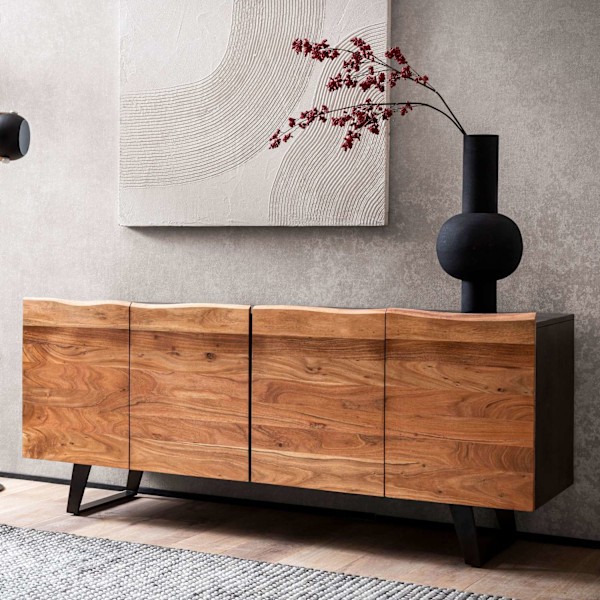 Rootz Modern Sideboard - Träskåp - Förvaringsenhet - Handgjord kvalitet - 180cm x 75cm x 45cm