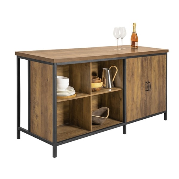 Rootz Dresser Buffet - Keittiösaari - Keittiökaappi - Monipuolinen säilytystila - Säädettävä hylly - Tilava muotoilu - MDF ja metallirunko - 170cm x 8