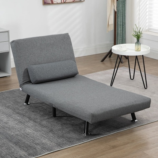 Rootz Foldeseng - Alsidig Sovesofa - Tilbagelænet ryglæn - Stålramme - Linnedlook - 75cm x 70cm x 75cm (Sofa) / 180cm x 75cm x 25cm (Senge)