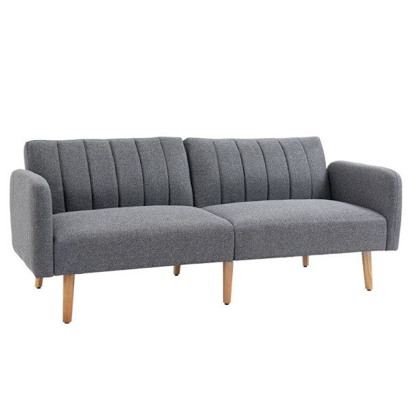 Rootz Sovesofa - 2-personers stofsovesofa - Sofa med sovefunktion - Polyester - Gummi - Trægrå - 173 x 75 x 73 cm
