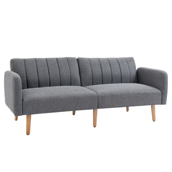 Rootz-vuodesohva - 2-istuttava kangasvuodesohva - Sohva nukkumistoiminnolla - Polyesteri - Kumi - Puunharmaa - 173 x 75 x 73 cm