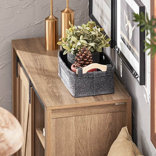 Rootz Modern skänk med skjutdörr - Kommod - Skoskåp - Mångsidig förvaring - PB(E1) Material - 80cm x 91cm x 35cm