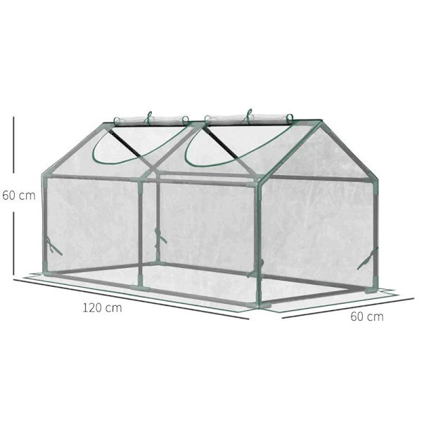Rootz Greenhouse - Folieväxthus med fönster - PVC-växthus - Tomathus - Kallram - Transparent - 120 x 60 x 60 cm