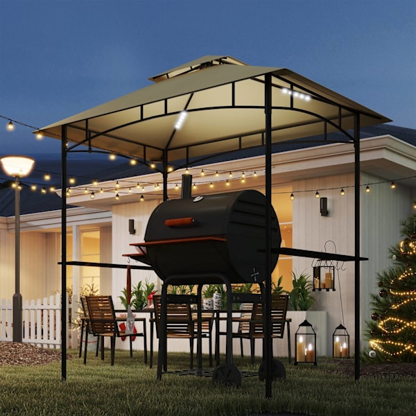 Rootz Grill -paviljonki LED: llä - puutarhassa