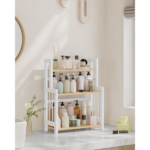 Rootz Spice Rack Organizer - Køkken Organizer - Bambus opbevaring - MDF konstruktion - 18cm x 41cm x 53cm