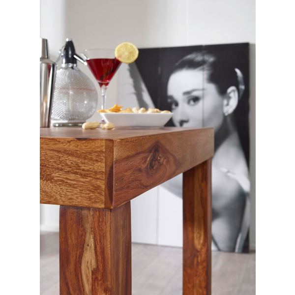 Rootz Bartisch hårdttræ sheesham 80 x 80 x 110 cm bistrobord landstil træbord firkantet mørkebrun
