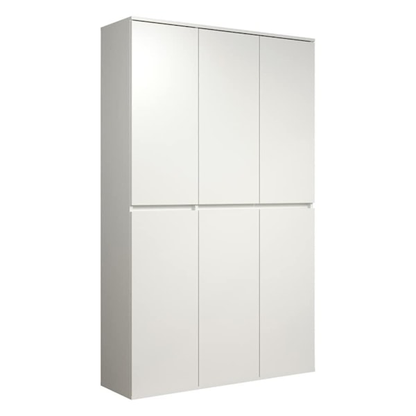 Rootz Wardrobe - Closet - Storage Cabinet - Clothes Organizer - Multi-Purpose Unit - Freestanding Dresser - Clothing Armoire - White - 111 x 191 x 34