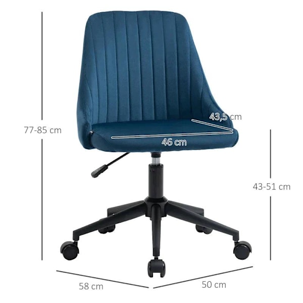 Rootz kontorsstol - Ergonomisk stol - Snurrstol - Relaxstol - Skrivbordsstol - Blå