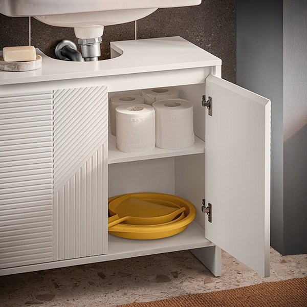 Rootz MDF Base Cabinet - Badeværelsesopbevaringsenhed - Justerbare hylder Arrangør - Rumbesparende design - 60x61x30cm