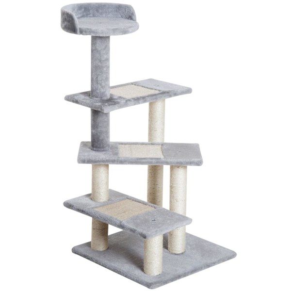 Rootz Gallon Kande Kradsestolpe Kattetræ - Biege, Grå - Spånplade, Plys, Sisal - 18,9 cm x 18,9 cm x 39,17 cm
