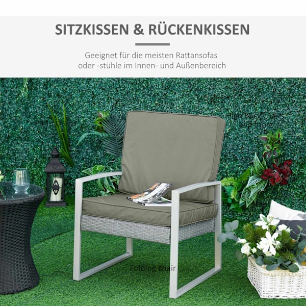 Rootz 2 -bitsäte kudde set - stol kudde - klädseldyna - bekväma sittplatser - 56 cm x 52 cm x 7 cm