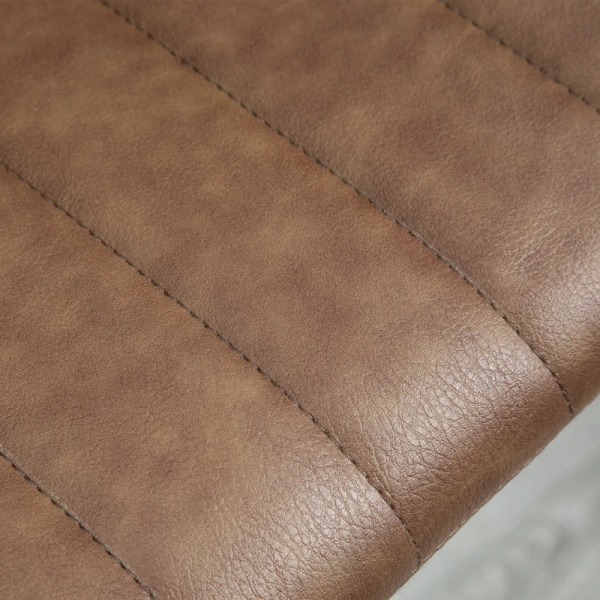 Rootz Barpall - Set med 2 - I retrodesign - Med fotstöd - Justerbar i höjdled - Imiterat läder - Stål - Brun - 43 cm x 49,5 cm x 111 cm