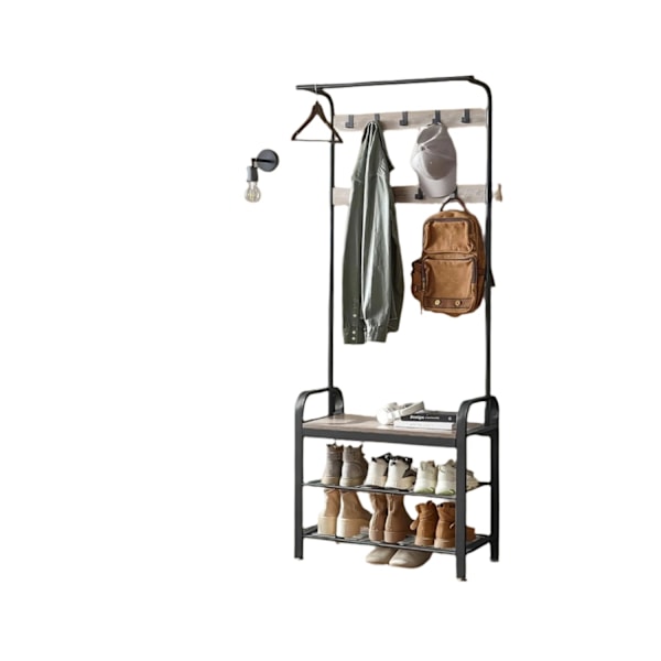 Rootz Cloakroom Stand - vaatekaappijalusta - käytävän järjestäjä - kenkäpenkki - 72 cm x 33,7 cm x 183cm