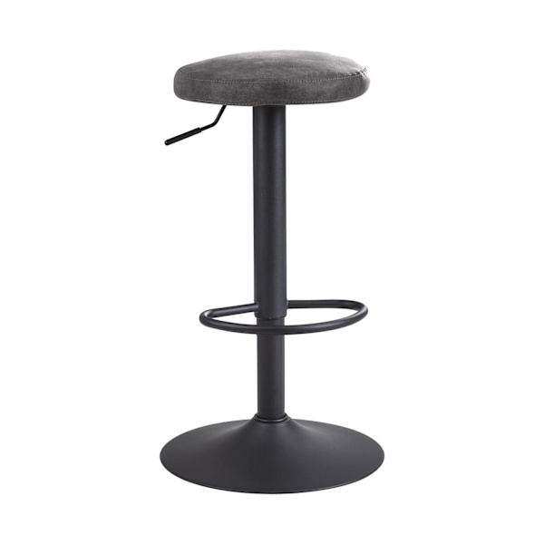 Rootz barpall grå mockapall utan ryggstöd 58 - 79 cm - Kökspallstyg - metall 100kg - Design barstol motpall roterande bistropall