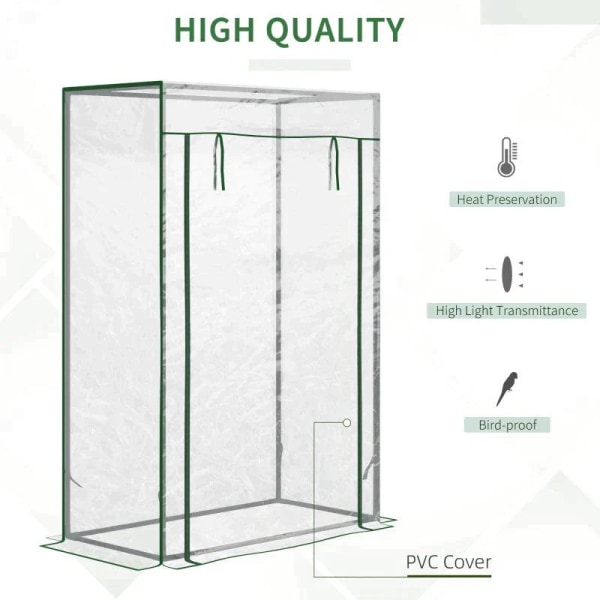 Rootz-kasvihuone - Tomaattitalo - Kylmäkehys rullaovella - Takapiha - Parveke - Puutarha - Teräs - Muovi - Läpinäkyvä - 100 x 50 x 150 cm