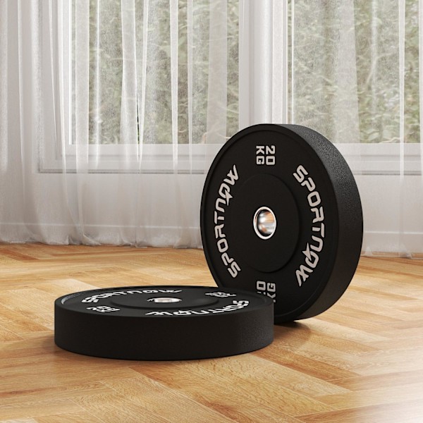 Rootz -painolevy asetettu 2 x 20 kg - olympiastandardi - kestävä kumi - vähentää kohinaa - 45 cm x 8 cm