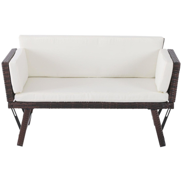 Rootz 2-istuttava puutarhasohva - ruskea, beige - teräs, polyrottinki, polyesteri - 50,78 cm x 25,98 cm x 26,37 cm