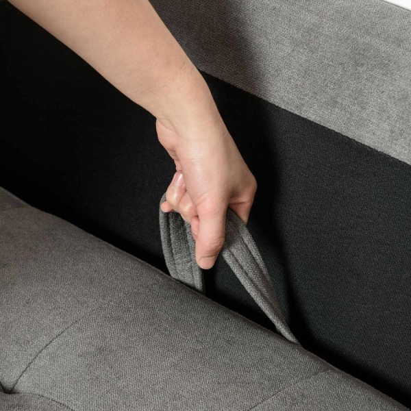 Rootz Soffa - 3-sits - Dubbel bäddsoffa - Grå - 166,5 x 62 x 82 cm