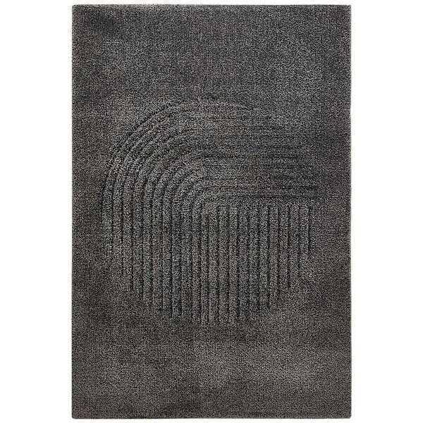 Rootz -mattan - Hög -låg strukturmatta - Anthracite Mat - Stain Resistant - Mjuk känsla - 230 cm x 160 cm x 2,1 cm