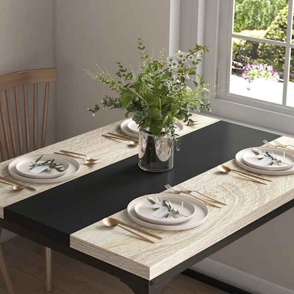Rootz matbord för 6 - Industriell bord - Black Metal & Brown Table - Rymlig elegans - 120L x 89W x 75,5H cm