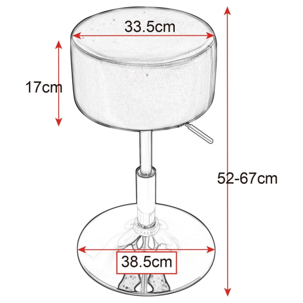 Rootz Designer Hocker - Jakkara - Istuintuoli - Kääntyvä istuin - Säädettävä tuoli - Moderni jakkara - Pyörivä istuin - Valkoinen - 15,7x15,7x10,2 tuu