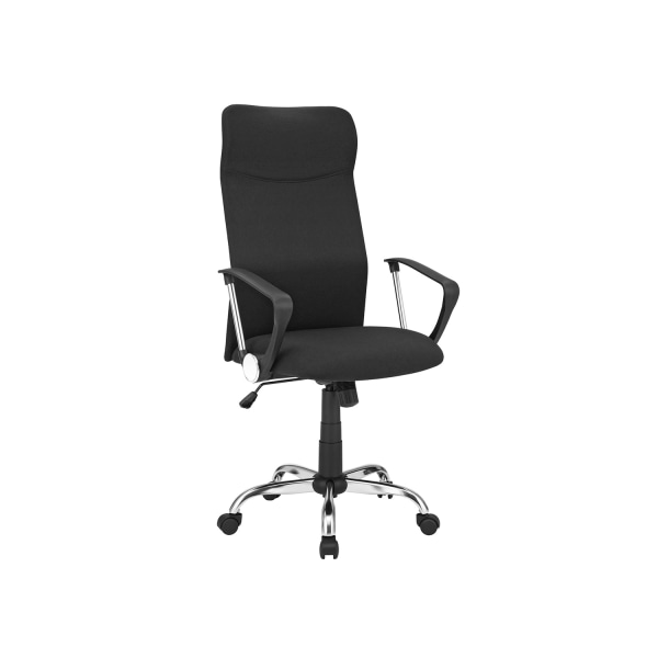 Rootz Ergonomic Office Chair - Skrivebordsstol - Arbejdsstol - Højdejusterbar - Komfortabelt sæde - Gyngefunktion - Sort - Stålramme - Skumpolstring -