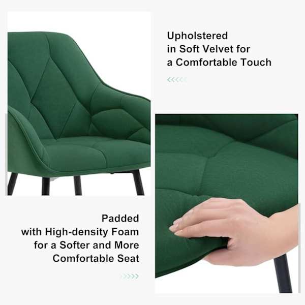 Rootz Velvet Dining Chair - Elegant stol - Bekväm sittplats - Lyxig känsla - Robust konstruktion - Ergonomisk design - 56cm x 83,5cm x 53cm