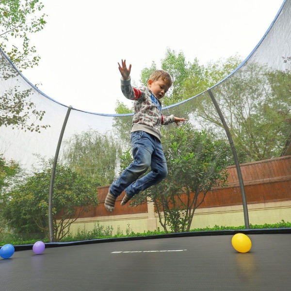 Rootz Trampolinskyddsnät - Trampolinskyddsnät - Trampolinskyddsnät - Högkvalitativt skyddsnät - Hållbara trampolinskyddsnät - Beige - 366 cm
